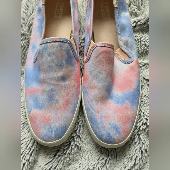 Keds Women's 10 Pink and Blue Tie-Dye Cotton Candy Clouds Sneakers - Picture 4 of 4